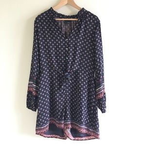 Anthro Greylin Penny Printed Tie Waist Romper